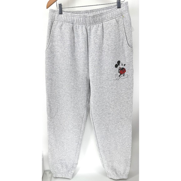 Disney Other - Disney Mickey Mouse Sweatpants Mens Approx M Gray Heavyweight Fleece Joggers